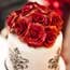 Edible Handmade Red Roses dusted with gold shimmer