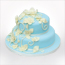 Blue and Cream Floral Cake