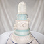Grand Five Tier Lace and Birds Wedding Cake