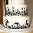 Hand painted black silhouette with sugar flowers