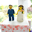 Handmade Bespoke Lego Simpson Bride and Groom Topper