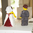 Back Detail of Handmade Lego Bride and Groom Topper