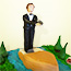 Edible handcrafted speed boat with James Bond model