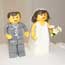 Handmade Bride and Groom Lego Cake Topper