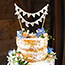 Just Married bunting cake topper